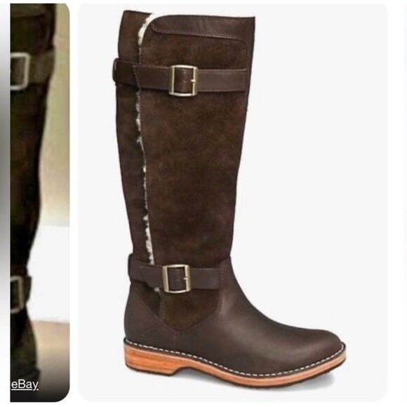 UGG Dunwich Women's Brown Suede Leather Knee High Riding Boots